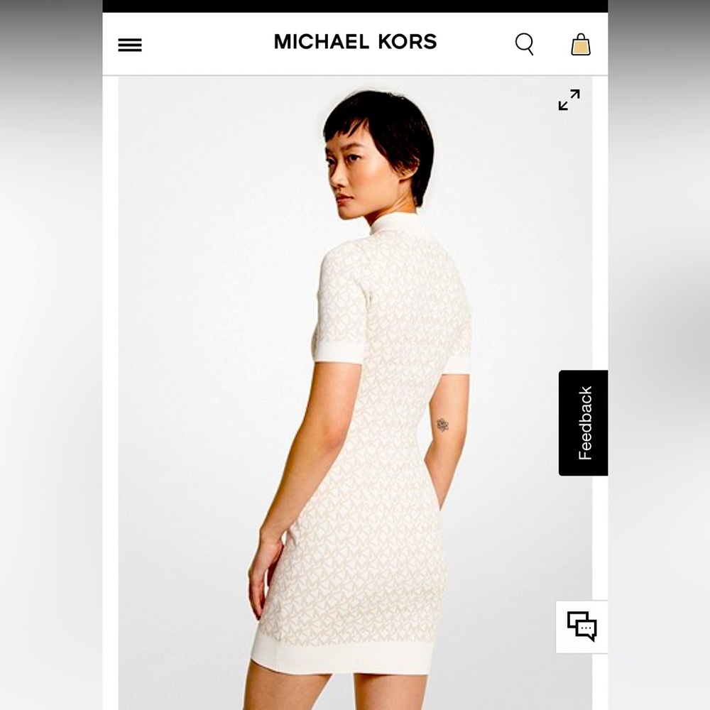 NWT Micheal Kors Logo Jacquard Mock neck Dress